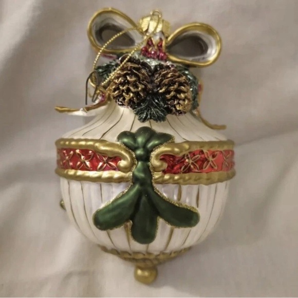 Fitz And Floyd Glass Round Motif Ornament New In Box - Picture 1 of 5